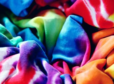 yellow purple and blue textile