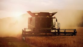 black farming harvesting machine