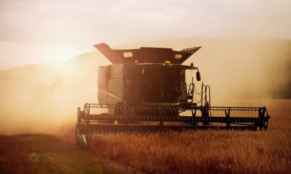 black farming harvesting machine